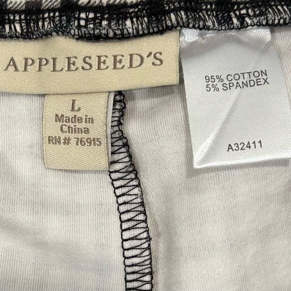 Appleseed's Women’s Comfy Cottagecore Black Gray & White Gingham Pants Sz L - Picture 2 of 4